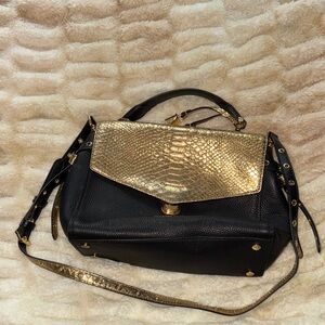 MICHAEL KORS
Bristol Medium Metallic Snake-Embossed-Leather Satchel